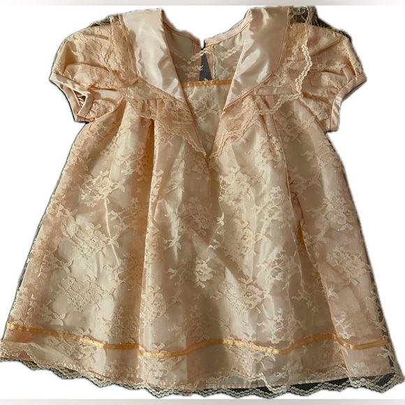 Vintage 2T Toddler Handmade Lace Dress 1990s - Picture 1 of 1